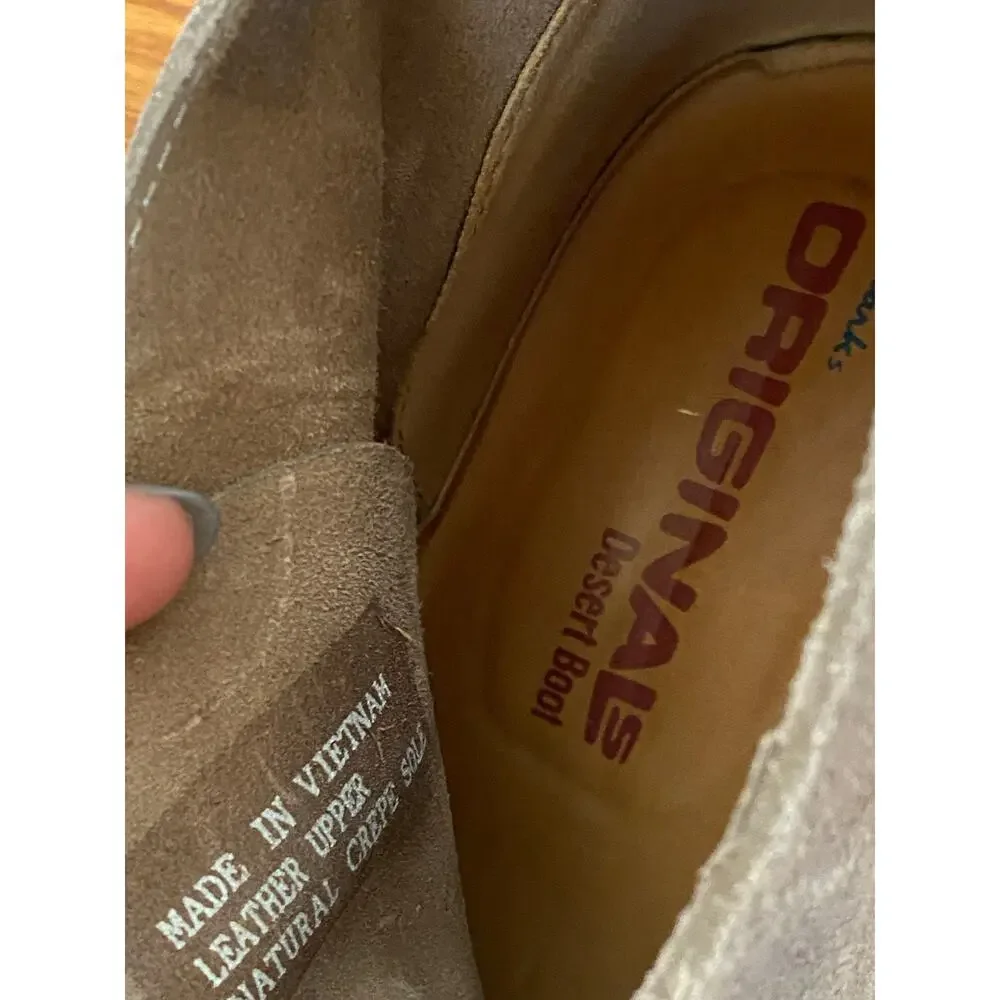 Clarks Originals Desert Boots Mens 11.5 M Taupe Suede Crepe Sole Chukka Shoes
